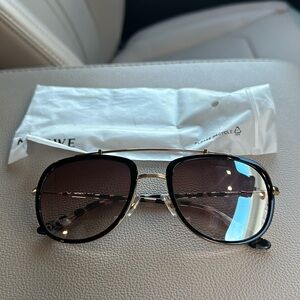 Krewe Breton II- aviator black + interstellar 24k mirrored sunglasses